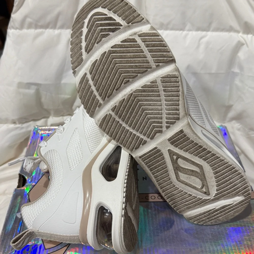 Skechers Street Women's Tres-Air Uno Modern Affair Casual Sneakers Sz 8‎ White